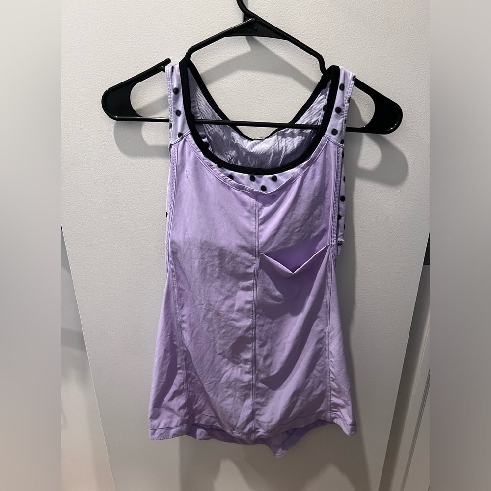 Purple Lululemon workout top with built in sports bra